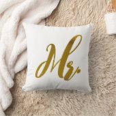 De heer en mevrouw Metallic Gold Foil Pillow set v Kussen (Deken)