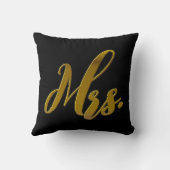 De heer en mevrouw Metallic Gold Foil Pillow set v Kussen (Achterkant)