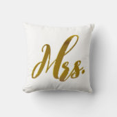 De heer en mevrouw Metallic Gold Foil Pillow set v Kussen (Voorkant)