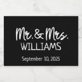 De heer en mevrouw Mini Wijnetiketten Sparkling Wijnetiket (Enkel label)