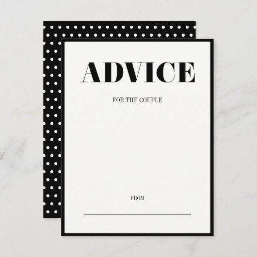 De heer en mevrouw Modern Bold Wedding Advice Card Advieskaart (Voorkant / Achterkant)