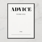 De heer en mevrouw Modern Bold Wedding Advice Card Advieskaart (Voorkant)