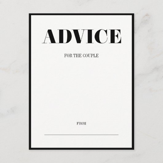 De heer en mevrouw Modern Bold Wedding Advice Card Advieskaart (Voorkant)