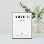 De heer en mevrouw Modern Bold Wedding Advice Card Advieskaart (Staand voorkant)