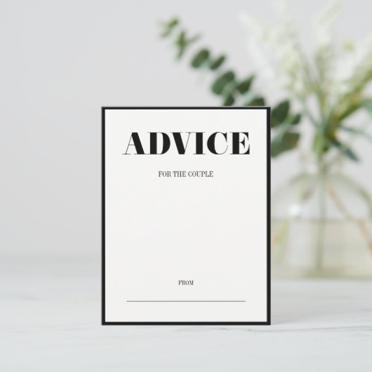 De heer en mevrouw Modern Bold Wedding Advice Card Advieskaart (Staand voorkant)