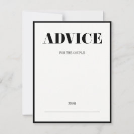 De heer en mevrouw Modern Bold Wedding Advice Card Advieskaart