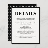 De heer en mevrouw Modern Bold Wedding Details Kaa Informatiekaartje (Voorkant / Achterkant)