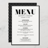 De heer en mevrouw Modern Bold Wedding Menu Kaart (Voorkant / Achterkant)