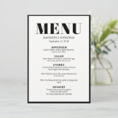 De heer en mevrouw Modern Bold Wedding Menu Kaart (Staand voorkant)