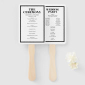 De heer en mevrouw Modern Bold Wedding Programme H Handwaaier (Voorkant en achterkant)
