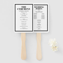 De heer en mevrouw Modern Bold Wedding Programme H Handwaaier
