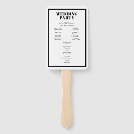 De heer en mevrouw Modern Bold Wedding Programme H Handwaaier (Achterkant)