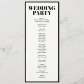 De heer en mevrouw Modern Bold Wedding Programme Programmakaart (Achterkant)