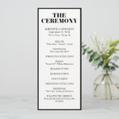 De heer en mevrouw Modern Bold Wedding Programme Programmakaart (Staand voorkant)