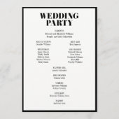 De heer en mevrouw Modern Bold Wedding Programme Programmakaart (Achterkant)