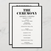 De heer en mevrouw Modern Bold Wedding Programme Programmakaart (Voorkant / Achterkant)