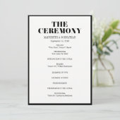 De heer en mevrouw Modern Bold Wedding Programme Programmakaart (Staand voorkant)