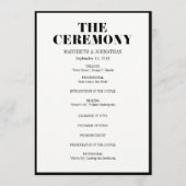 De heer en mevrouw Modern Bold Wedding Programme Programmakaart (Voorkant)