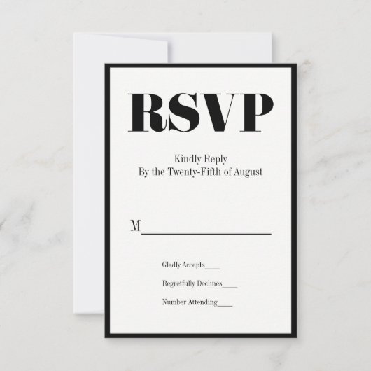 De heer en mevrouw Modern Bold Wedding RSVP Kaart (Voorkant)