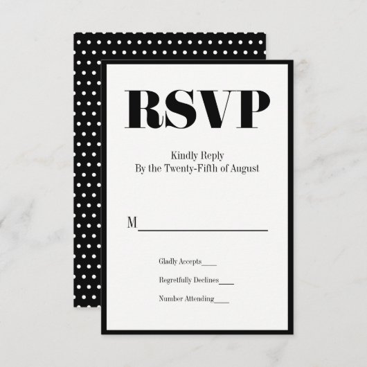 De heer en mevrouw Modern Bold Wedding RSVP Kaart (Voorkant / Achterkant)