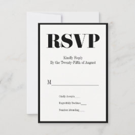 De heer en mevrouw Modern Bold Wedding RSVP Kaart