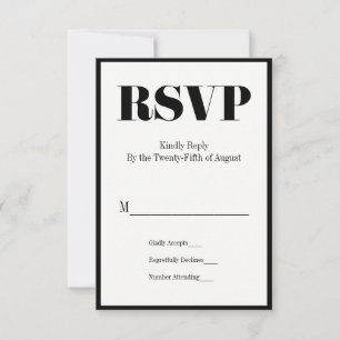 De heer en mevrouw Modern Bold Wedding RSVP Kaart