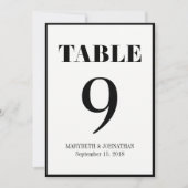 De heer en mevrouw Modern Bold Wedding Table Numbe Kaart (Voorkant)