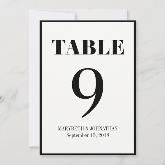 De heer en mevrouw Modern Bold Wedding Table Numbe Kaart (Achterkant)