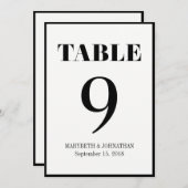 De heer en mevrouw Modern Bold Wedding Table Numbe Kaart (Voorkant / Achterkant)
