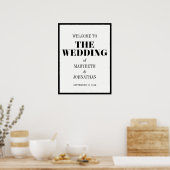 De heer en mevrouw Modern Bold Wedding Welcome Pos Poster (Keuken)