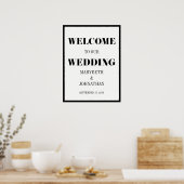 De heer en mevrouw Modern Bold Wedding Welcome Pos Poster (Keuken)