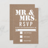De heer en mevrouw Modern kraft paper RSVP (Voorkant / Achterkant)