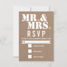 De heer en mevrouw Modern kraft paper RSVP