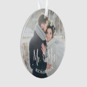 De heer en mevrouw | Modern Rustic Wedding Photo Ornament (voorkant)
