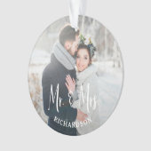 De heer en mevrouw | Modern Rustic Wedding Photo Ornament (voorkant)