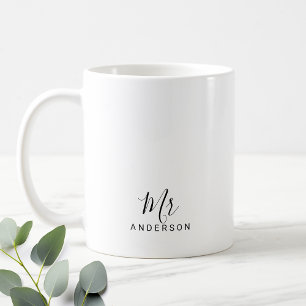 De heer en mevrouw Modern script aangepast Koffiemok