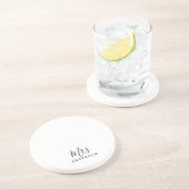 De heer en mevrouw | Modern script aangepast Zandsteen Onderzetter (Zijkant)