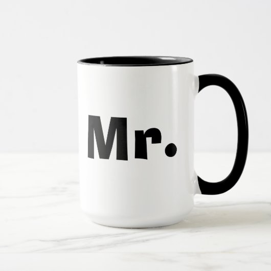 De heer en mevrouw mokken - zwart-wit (Rechts)