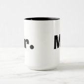 De heer en mevrouw mokken - zwart-wit (Midden)