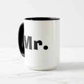De heer en mevrouw mokken - zwart-wit (Voorkant links)