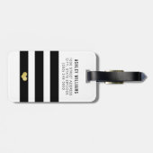 De heer en mevrouw Monogram Black Gold Wedding Pas Bagagelabel (Achterkant horizontaal)