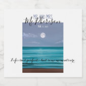 De heer en mevrouw Moonlit strandbruiloft thema Bier Etiket (Enkel label)