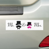 De heer en mevrouw Mustache sticker (Op auto)