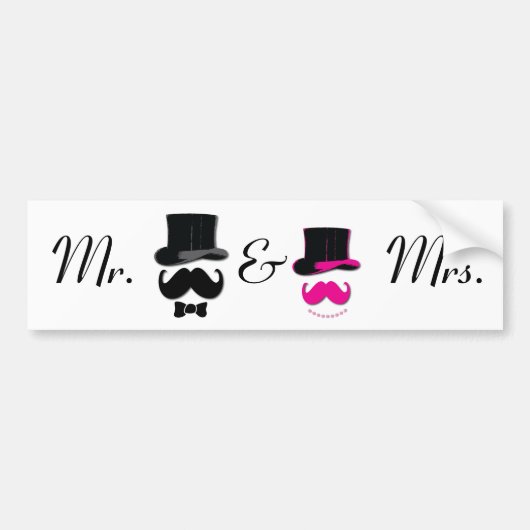 De heer en mevrouw Mustache sticker (Voorkant)