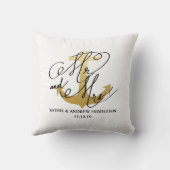 De heer en mevrouw Nautical Anchor Faux Gold Foil Kussen (Achterkant)