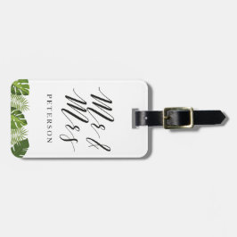 De heer en mevrouw Newlywed tropical bagagelabel