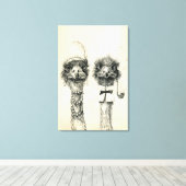 De heer en mevrouw Ostrich Canvas Afdruk (Insitu (Houten vloer))