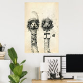 De heer en mevrouw Ostrich Poster (Thuiskantoor)