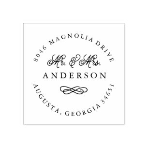 De heer en mevrouw Pas getrouwd Retouradresstempel Rubberstempel