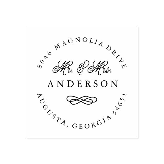 De heer en mevrouw Pas getrouwd Retouradresstempel Rubberstempel (Afrduk)